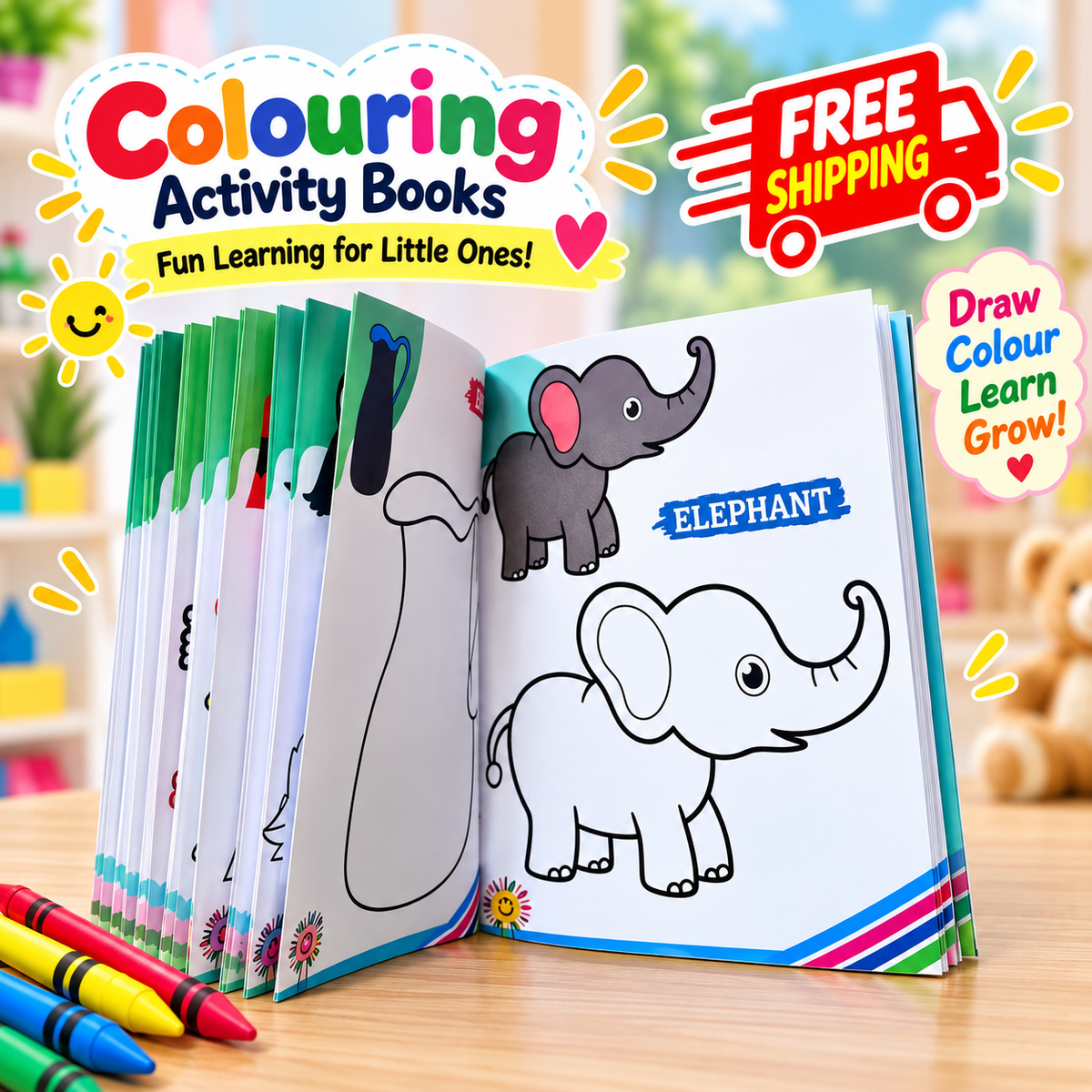 Kids Colouring Book for Ages 2–6 – Fun Drawing & Preschool Activity Book