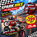 Spark Stunt Bike Toy with Keychain & Light – Mini Motorcycle for Kids (Random Color)